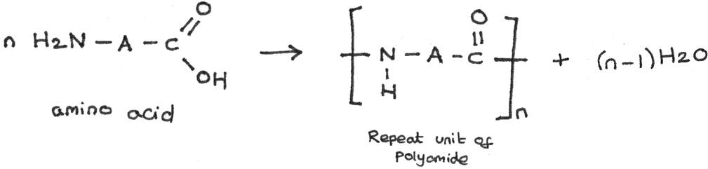 Formation of polyamide from the same monomer unit.